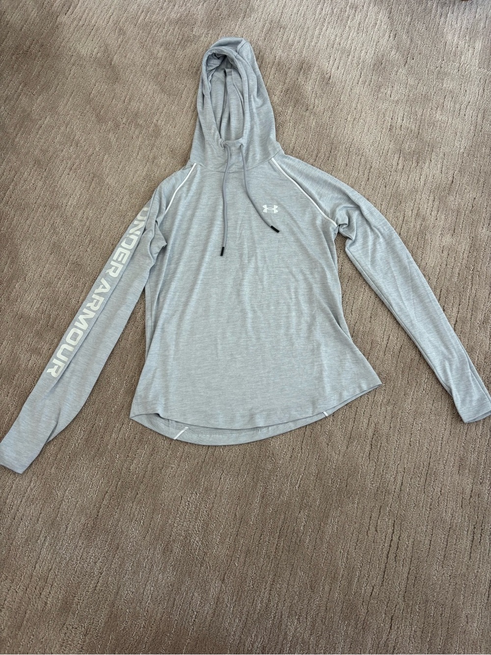 Women's Under Armour UA Velocity Wordmark Hoodie Light Grey
